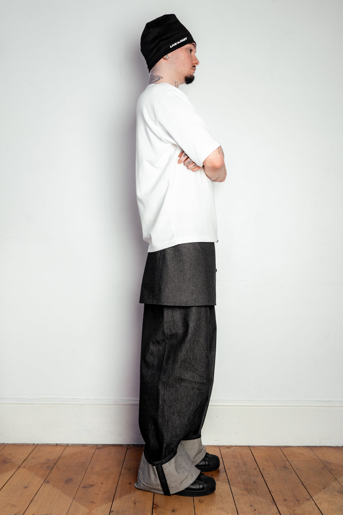 Two-tie Apron Trousers in Charcoal