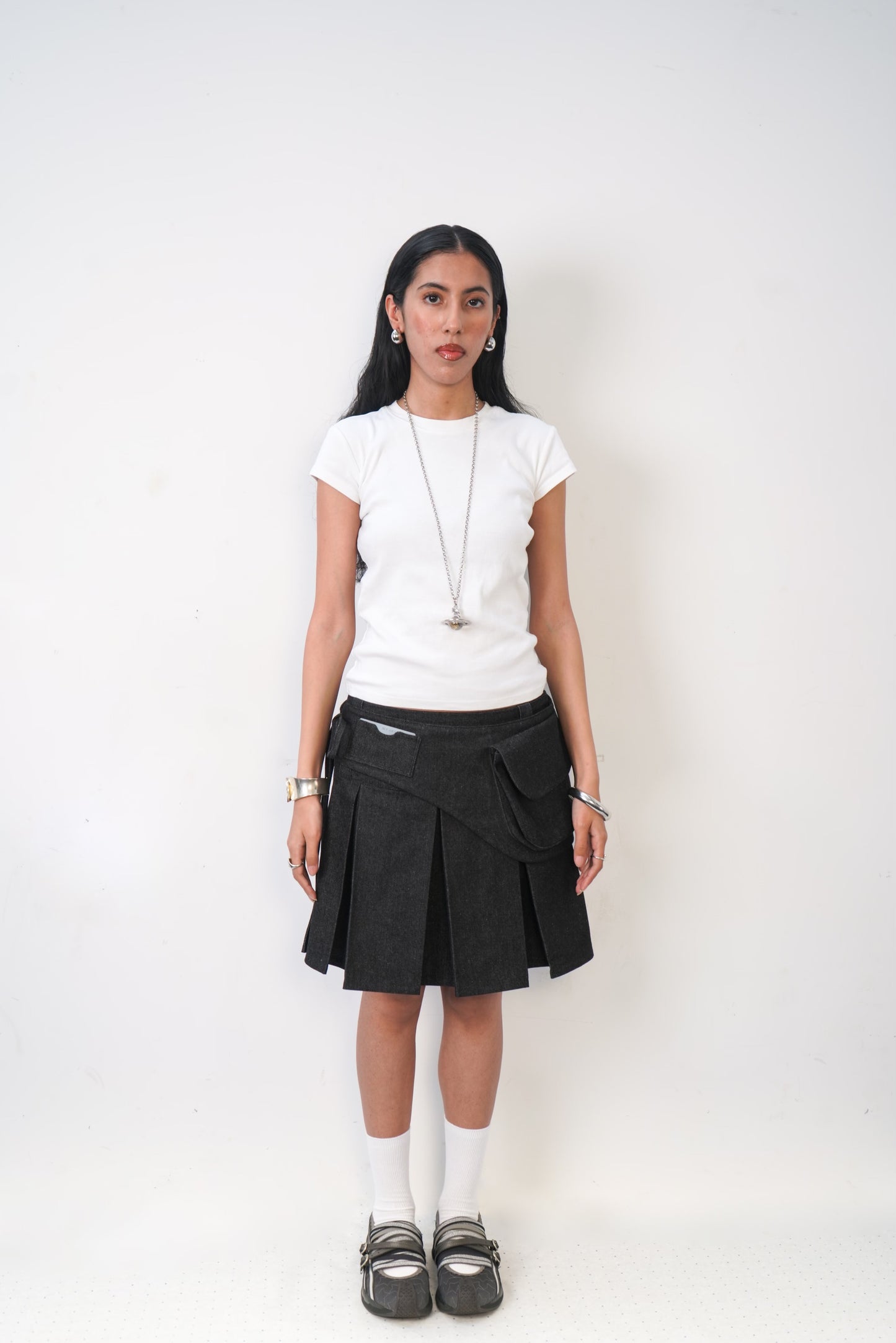 Commute utility belt skirt