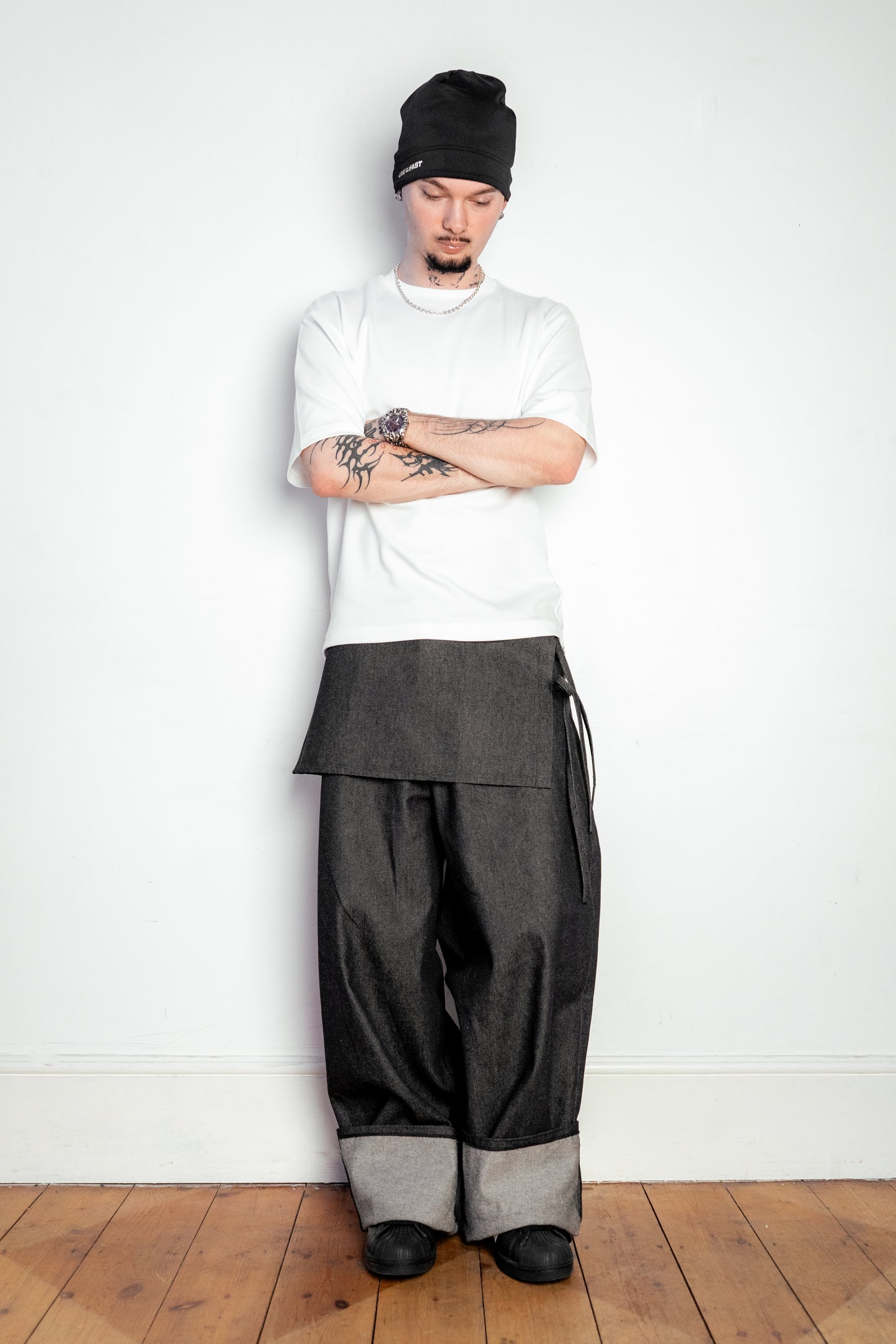 Two-tie Apron Trousers in Charcoal
