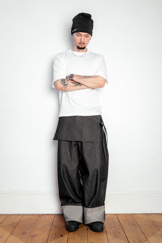 Two-tie Apron Trousers in Charcoal