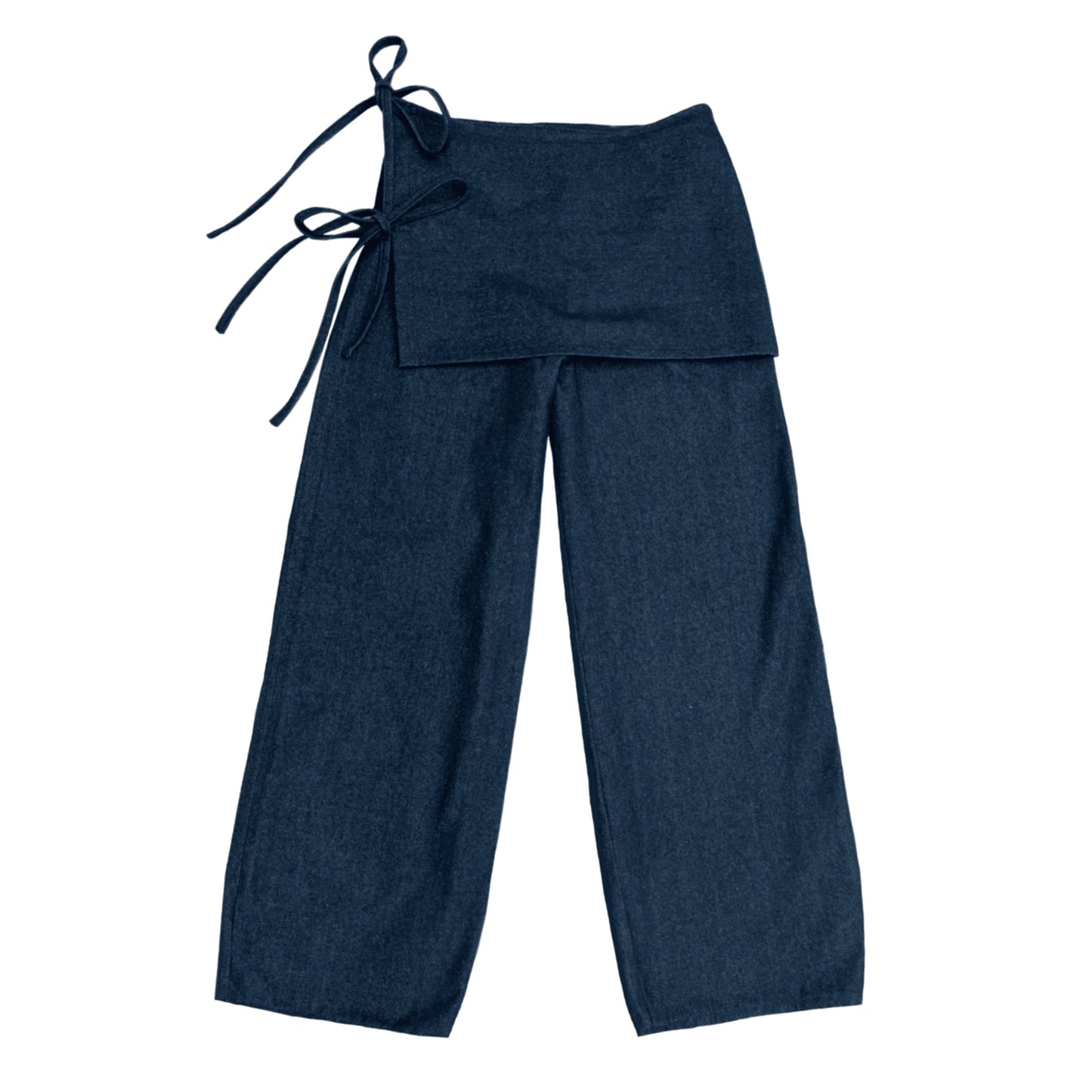 Two-tie Apron Trousers in River Blue