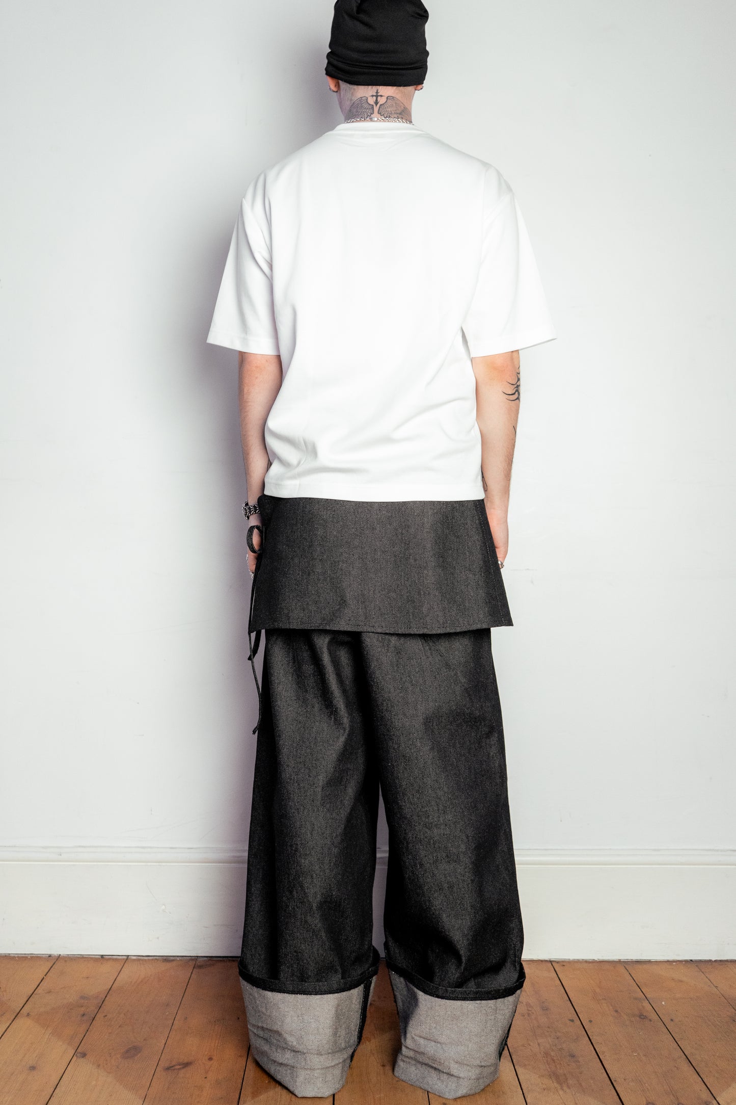 Two-tie Apron Trousers in Charcoal