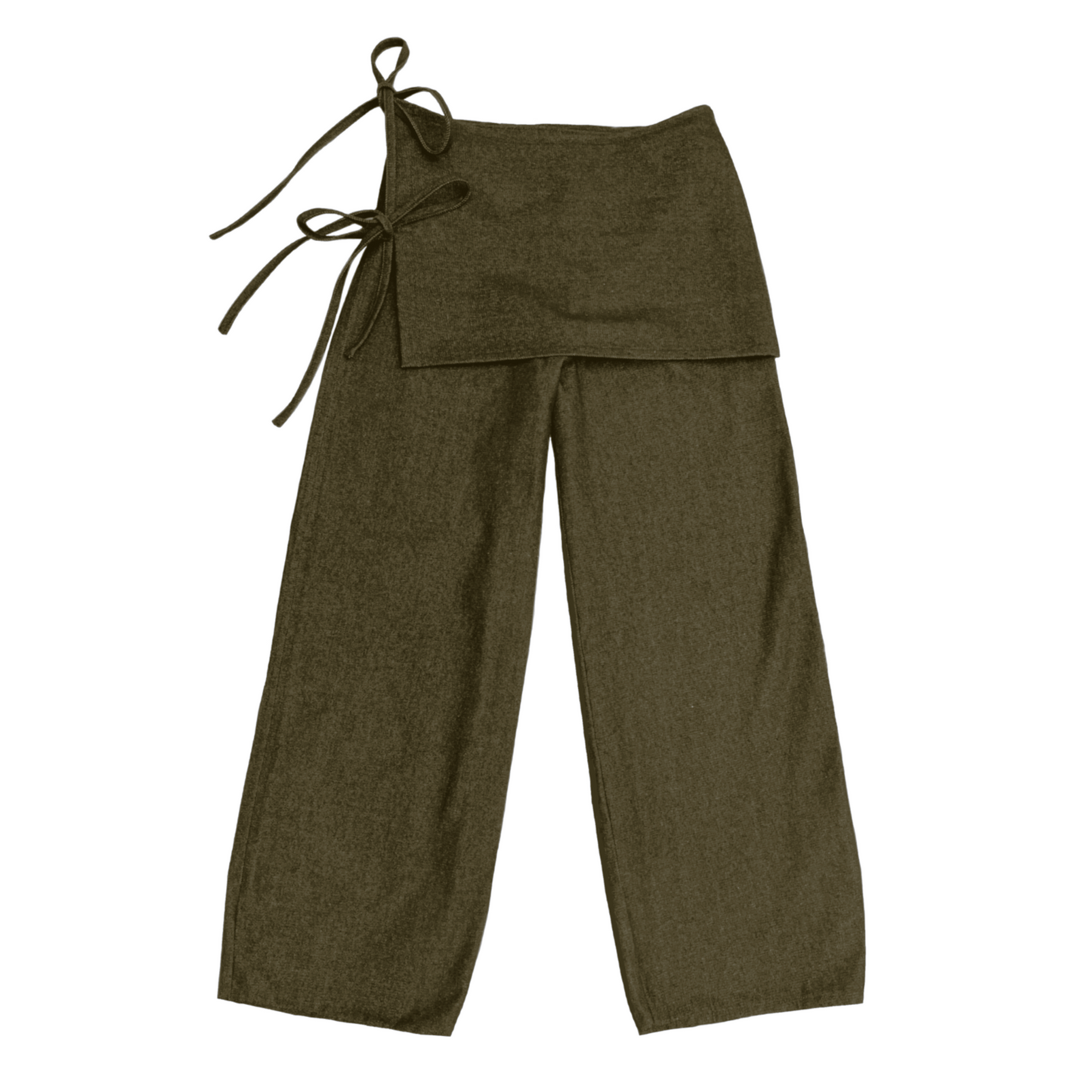 Two-tie Apron Trousers in Khaki